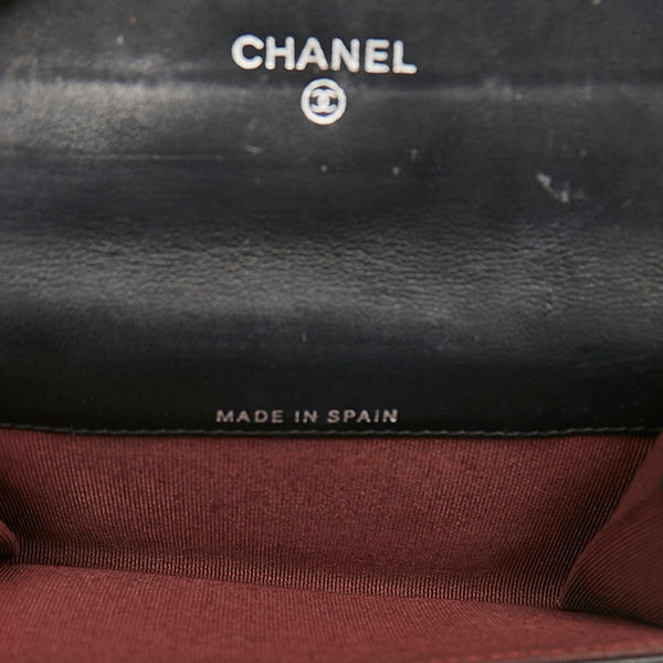 シャネル マトラッセ ブラック レザー カードケース レディース CHANEL 【中古】