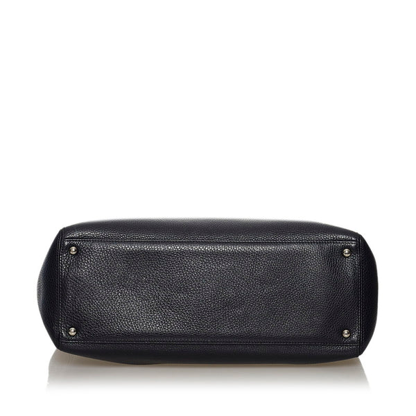 シャネル エクゼクティブライン トートバッグ ブラック シルバー レザー レディース CHANEL 【中古】