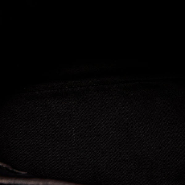 ドルチェアンドガッバーナ レオパード ブルー ブラック デニム レザー トートバッグ レディース DOLCE&GABBANA 【中古】