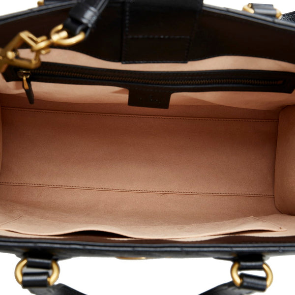 グッチ GGマーモント ハンドバッグ ショルダーバッグ 2WAY 627332 ブラック ゴールド レザー レディース GUCCI 【中古】