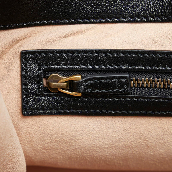 グッチ GGマーモント ハンドバッグ ショルダーバッグ 2WAY 627332 ブラック ゴールド レザー レディース GUCCI 【中古】