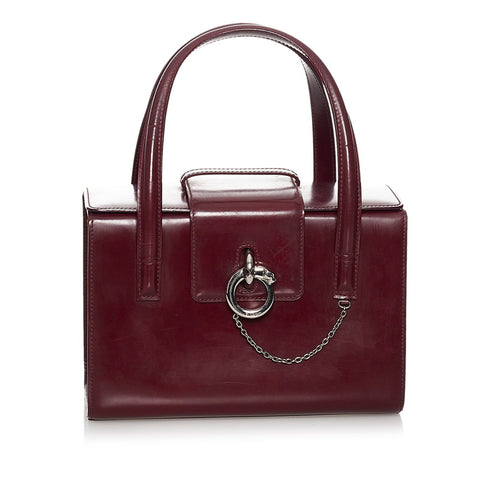 カルティエ パンテール ハンドバッグ ボルドー レザー レディース CARTIER 【中古】