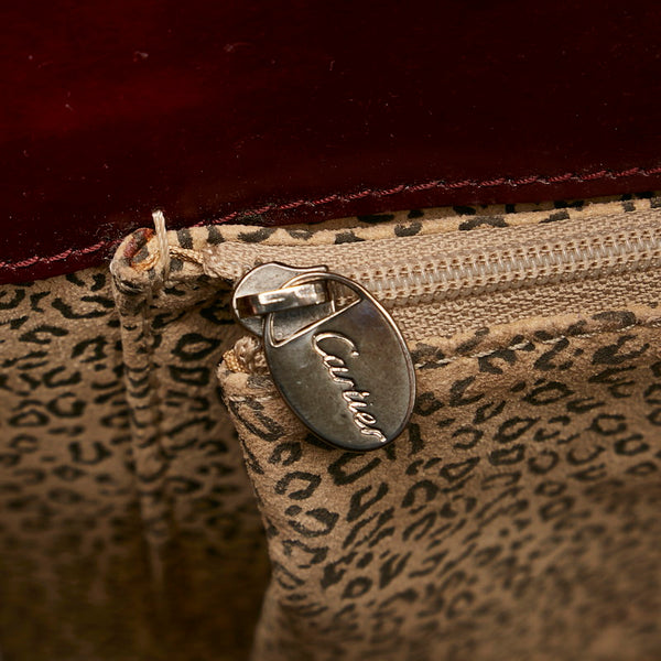 カルティエ パンテール ハンドバッグ ボルドー レザー レディース CARTIER 【中古】