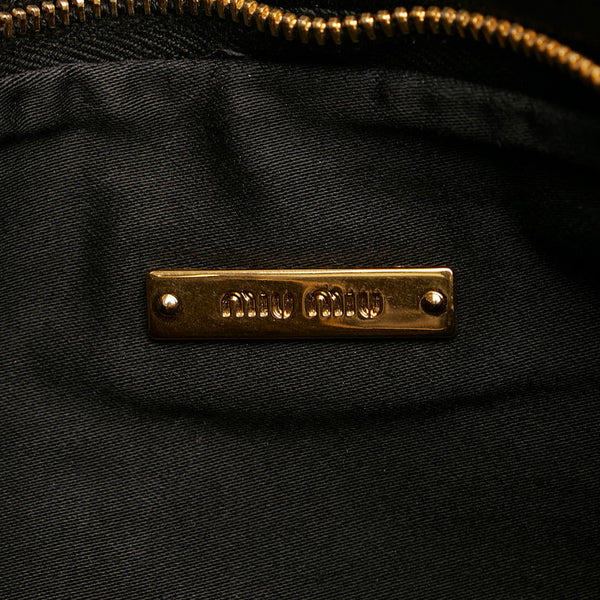 ミュウミュウ マテラッセ  ブラック ゴールド レザー 斜めがけ ショルダー レディース MIUMIU 【中古】