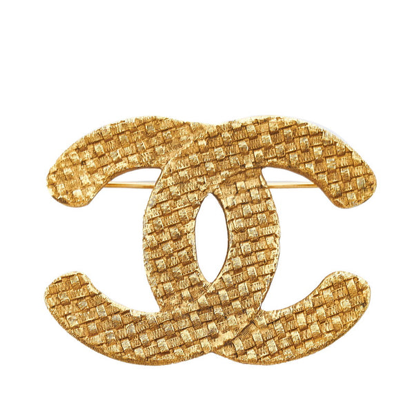 シャネル ヴィンテージ ココマーク 編み込み ブローチ ゴールド メッキ レディース CHANEL 【中古】