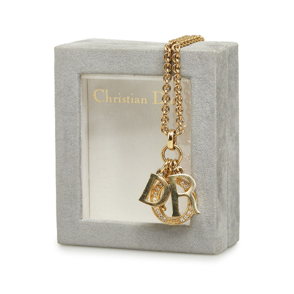 ディオール ロゴ ネックレス ゴールド メッキ レディース Dior 【中古】
