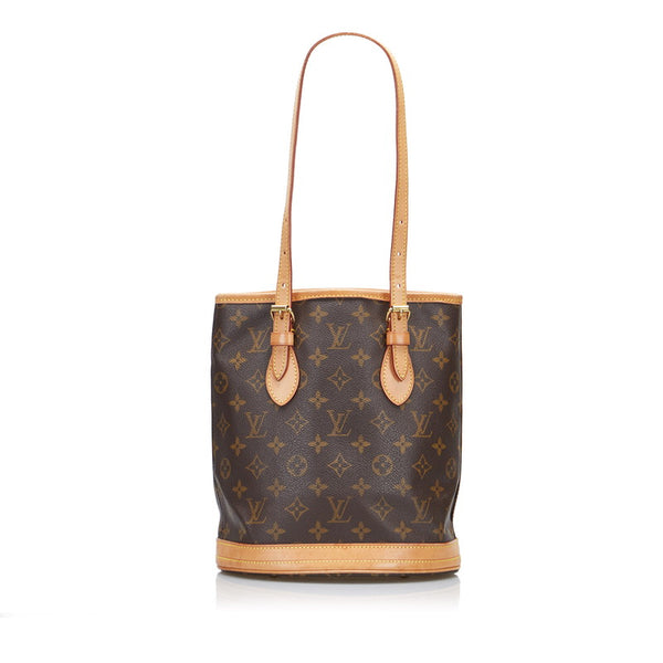 ルイ ヴィトン モノグラム バケットPM トートバッグ ショルダーバッグ M42238 ブラウン PVC レザー レディース LOUIS VUITTON 【中古】