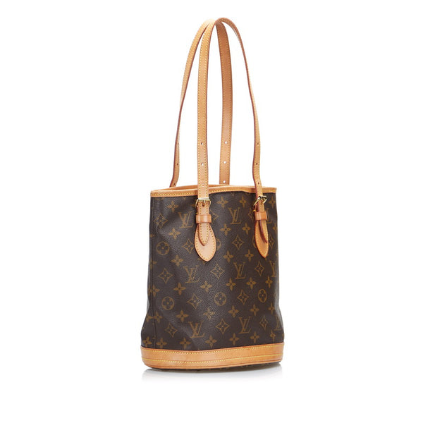 ルイ ヴィトン モノグラム バケットPM トートバッグ ショルダーバッグ M42238 ブラウン PVC レザー レディース LOUIS VUITTON 【中古】