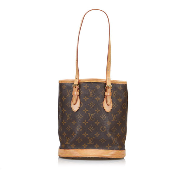 ルイ ヴィトン モノグラム バケットPM トートバッグ ショルダーバッグ M42238 ブラウン PVC レザー レディース LOUIS VUITTON 【中古】