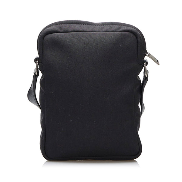 サンローラン 斜め掛け ショルダーバッグ  ブラック キャンバス レザー メンズ SAINT LAURENT 【中古】