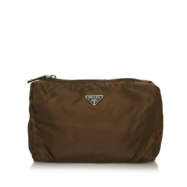 プラダ カーキ ナイロン ポーチ レディース PRADA 【中古】