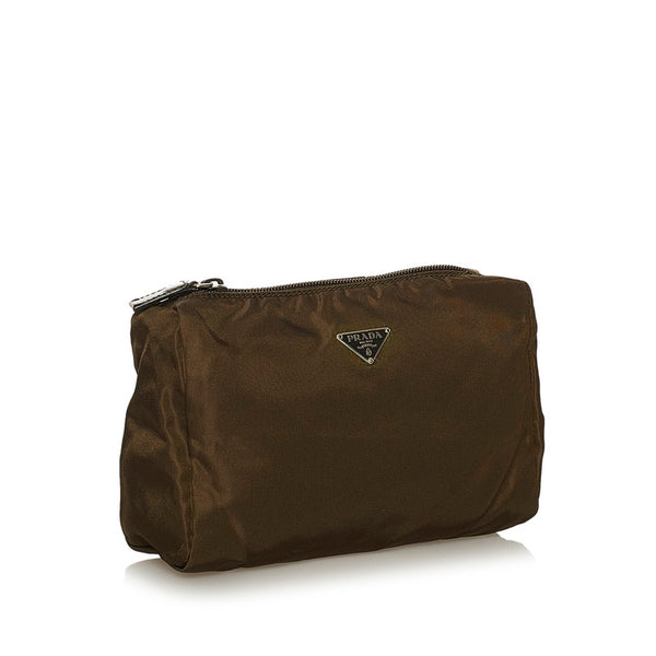 プラダ カーキ ナイロン ポーチ レディース PRADA 【中古】
