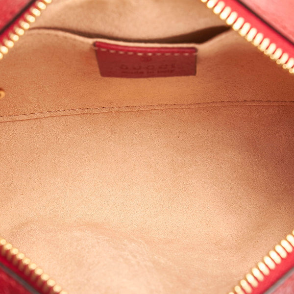 グッチ GGフローラ オフィディア  斜め掛け ショルダーバッグ 517350 レッド ベージュ PVC レザー レディース GUCCI 【中古】