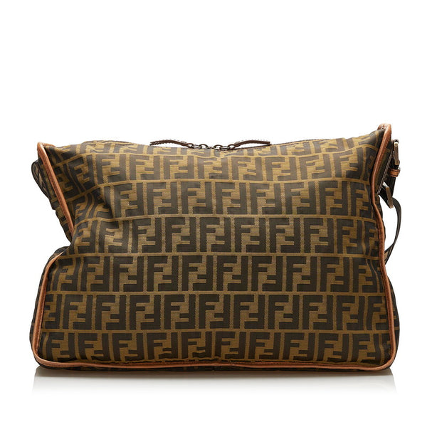 フェンディ ズッカ 斜め掛け ショルダーバッグ 7VA148 ブラウン キャンバス レザー レディース FENDI 【中古】