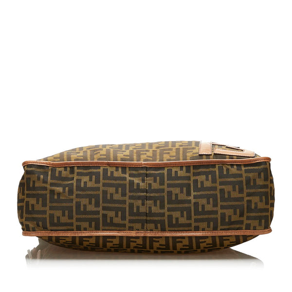 フェンディ ズッカ 斜め掛け ショルダーバッグ 7VA148 ブラウン キャンバス レザー レディース FENDI 【中古】