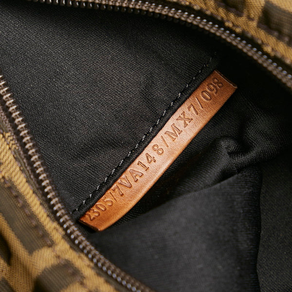 フェンディ ズッカ 斜め掛け ショルダーバッグ 7VA148 ブラウン キャンバス レザー レディース FENDI 【中古】