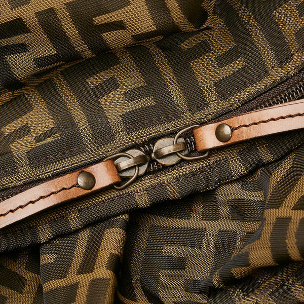 フェンディ ズッカ 斜め掛け ショルダーバッグ 7VA148 ブラウン キャンバス レザー レディース FENDI 【中古】