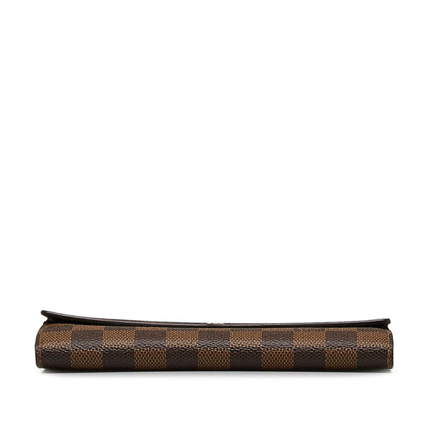 ルイ ヴィトン ダミエ ポルトフォイユ サラ 長財布 N61734 ブラウン PVC レザー レディース LOUIS VUITTON 【中古】