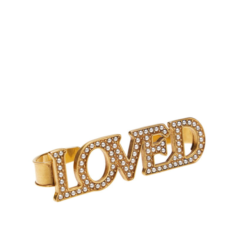 グッチ パームカフ LOVED パール 真鍮 ゴールド メッキ レディース GUCCI 【中古】