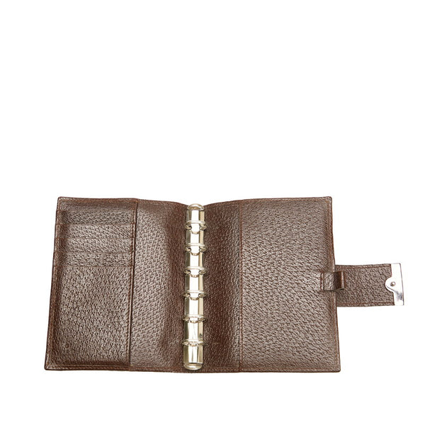 グッチ GGキャンバス 手帳カバー 115240 ベージュ ブラウン キャンバス レザー レディース GUCCI 【中古】