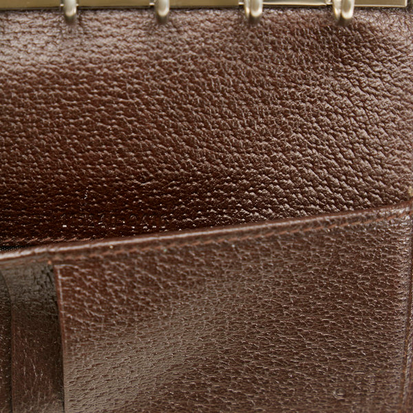 グッチ GGキャンバス 手帳カバー 115240 ベージュ ブラウン キャンバス レザー レディース GUCCI 【中古】