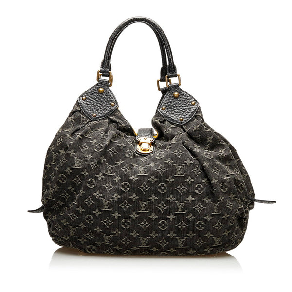 ルイ ヴィトン モノグラム デニムXL ハンドバッグ M95510 ノワール デニム レザー レディース LOUIS VUITTON 【中古】