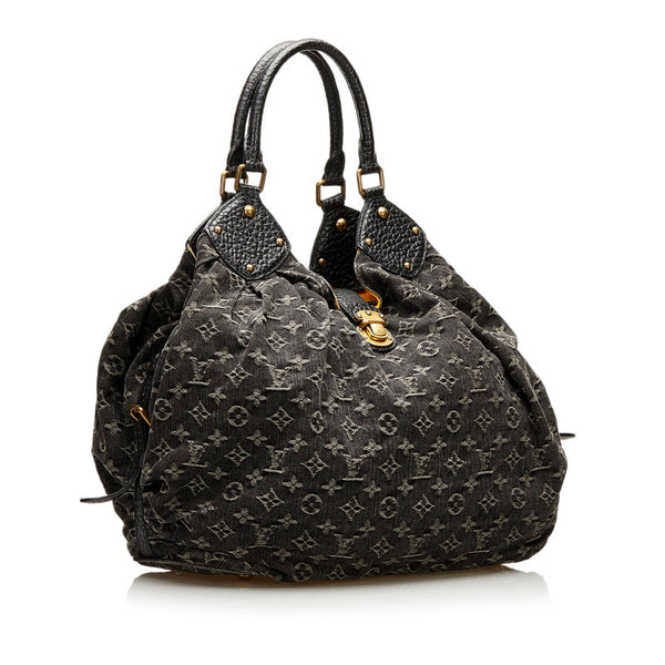 ルイ ヴィトン モノグラム デニムXL ハンドバッグ M95510 ノワール デニム レザー レディース LOUIS VUITTON 【中古】