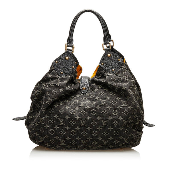 ルイ ヴィトン モノグラム デニムXL ハンドバッグ M95510 ノワール デニム レザー レディース LOUIS VUITTON 【中古】