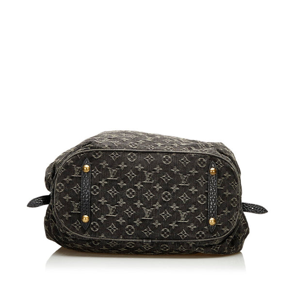 ルイ ヴィトン モノグラム デニムXL ハンドバッグ M95510 ノワール デニム レザー レディース LOUIS VUITTON 【中古】