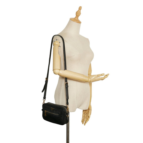 プラダ ショルダーバッグ ブラック ナイロン レディース PRADA 【中古】