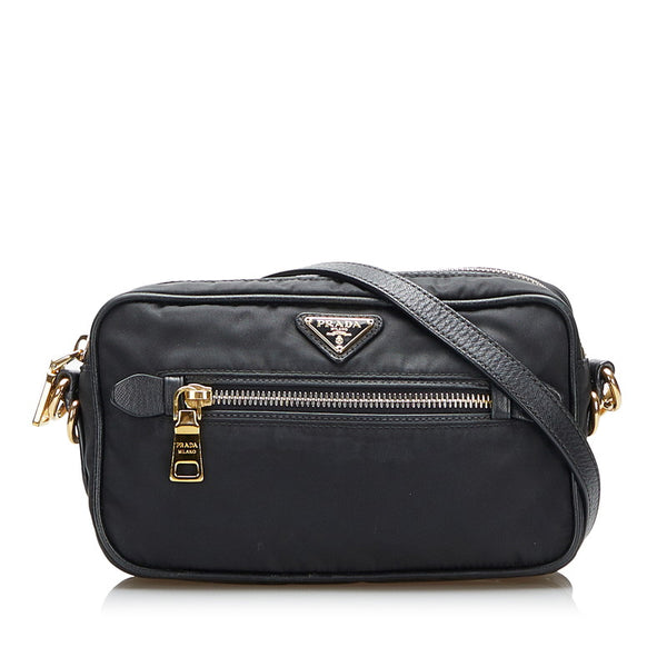 プラダ ショルダーバッグ ブラック ナイロン レディース PRADA 【中古】