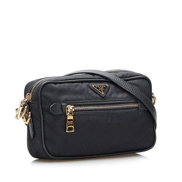 プラダ ショルダーバッグ ブラック ナイロン レディース PRADA 【中古】