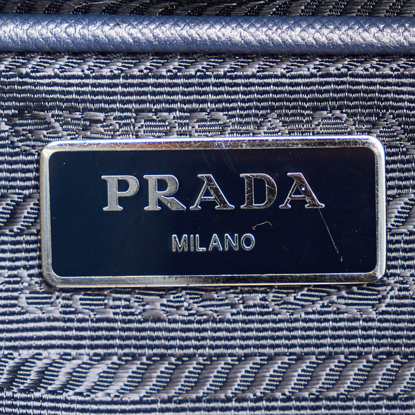 プラダ フラワー 花 トートバッグ ブルー イエロー ナイロン レザー レディース PRADA 【中古】