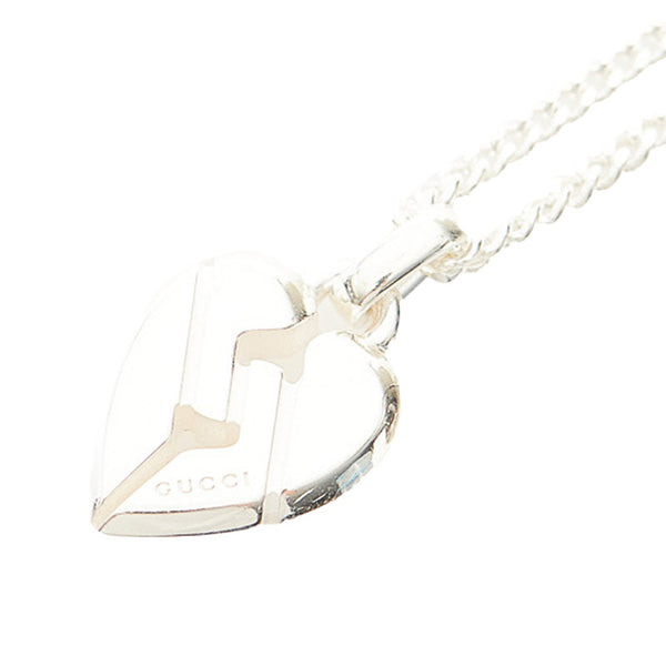 グッチ ノットハート ペンダント ネックレス 313463 J8400 シルバー スターリングシルバー レディース GUCCI 【中古】