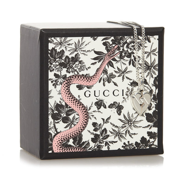 グッチ ノットハート ペンダント ネックレス 313463 J8400 シルバー スターリングシルバー レディース GUCCI 【中古】