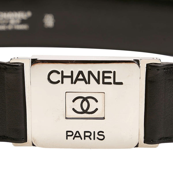 シャネル ココマーク ブラック レザー ベルト レディース CHANEL 【中古】