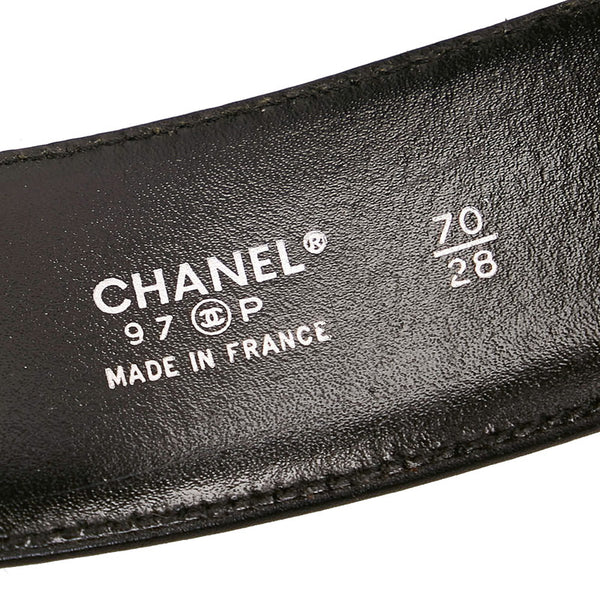 シャネル ココマーク ブラック レザー ベルト レディース CHANEL 【中古】