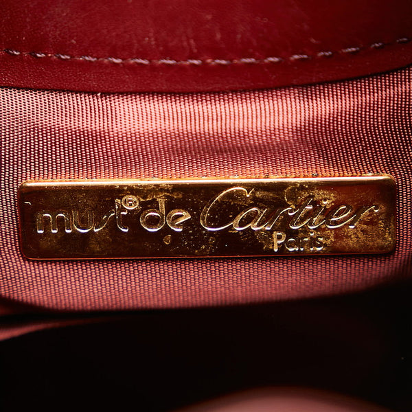 カルティエ マスト ボルドー ポリッシュレザー ショルダーバッグ レディース CARTIER 【中古】