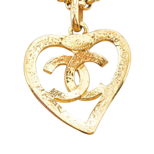 シャネル ハート ココマーク ネックレス 95P ゴールド メッキ レディース CHANEL 【中古】