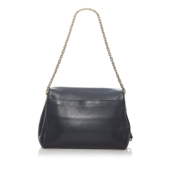 ディオール チェーン ショルダーバッグ  ブラック レザー レディース Dior 【中古】
