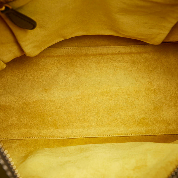 セリーヌ ラゲージ ミニショッパー カーキ レザー ハンドバッグ レディース CELINE 【中古】