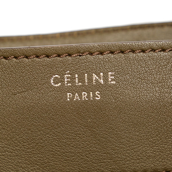セリーヌ ラゲージ ミニショッパー カーキ レザー ハンドバッグ レディース CELINE 【中古】