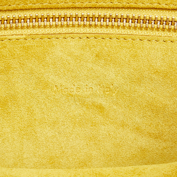 セリーヌ ラゲージ ミニショッパー カーキ レザー ハンドバッグ レディース CELINE 【中古】