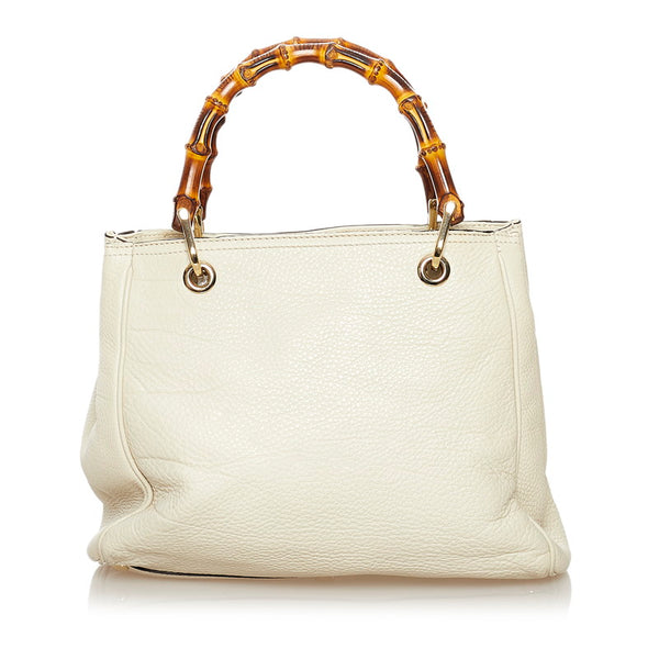 グッチ バンブー ハンドバッグショルダーバッグ 2WAY 336032 ホワイト レザー レディース GUCCI 【中古】