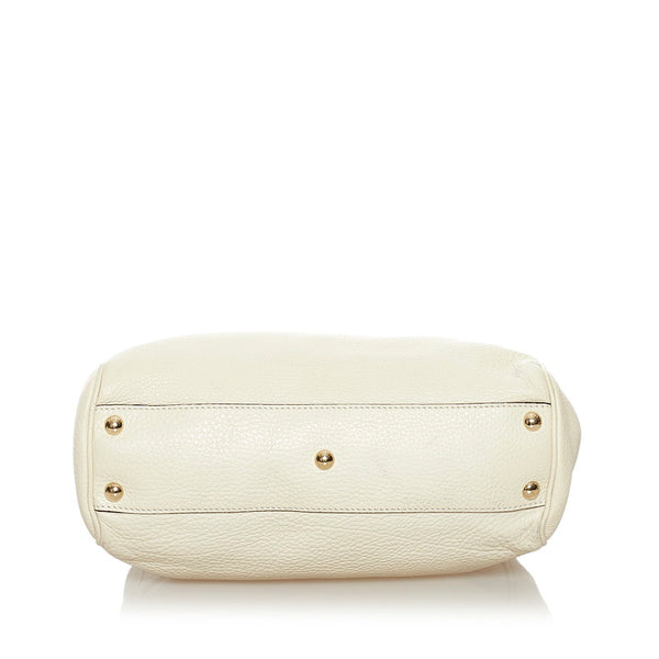 グッチ バンブー ハンドバッグショルダーバッグ 2WAY 336032 ホワイト レザー レディース GUCCI 【中古】