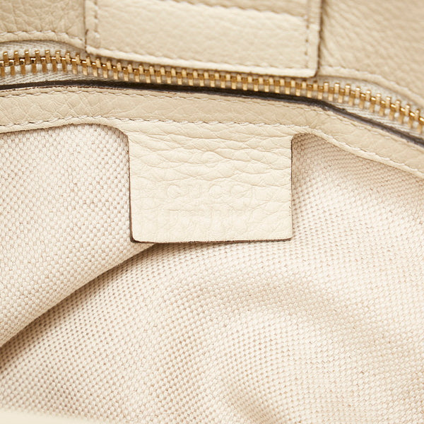 グッチ バンブー ハンドバッグショルダーバッグ 2WAY 336032 ホワイト レザー レディース GUCCI 【中古】