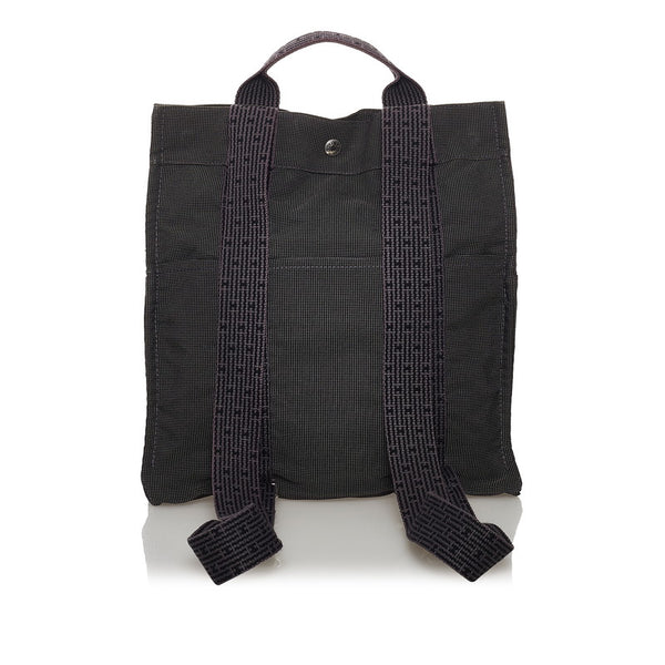 エルメス エールライン アド リュック・デイパック グレー キャンバス レディース HERMES 【中古】