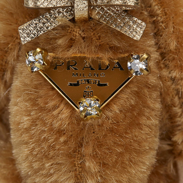 プラダ ベアー クマ 熊 TEDDY テディ  キーホルダー キーリング バッグチャーム 1TO001 ナチュラル ブラウン アクリル ポリエステル レディース PRADA 【中古】