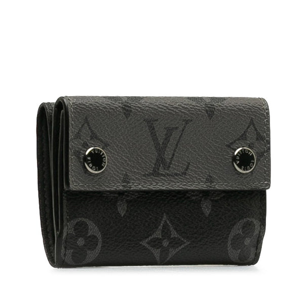 ルイ ヴィトン モノグラム エクリプス ディスカバリー 三つ折り財布 M67630  ブラック PVC レザー メンズ LOUIS VUITTON 【中古】