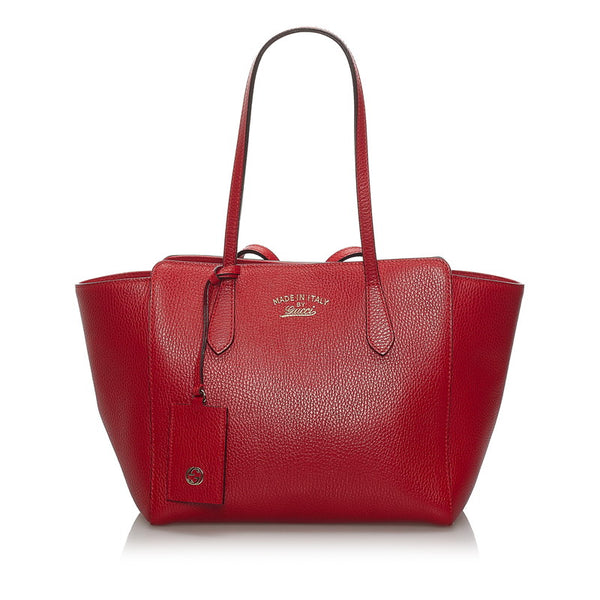 グッチ スウィング トートバッグ 354408 レッド レザー レディース GUCCI 【中古】